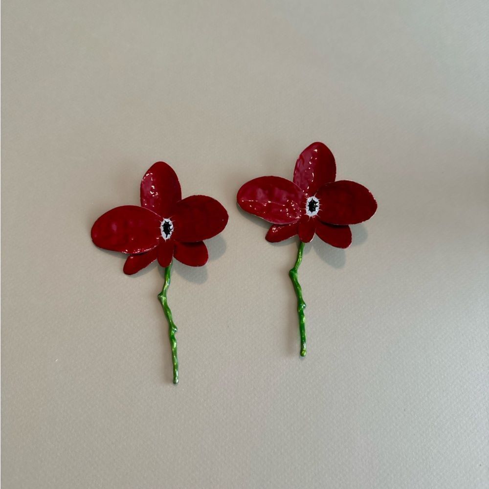 Flower statement earrings N1034 - Picture 3 of 5